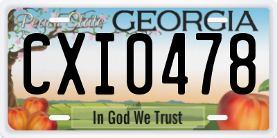 GA license plate CXI0478