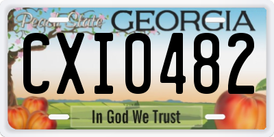 GA license plate CXI0482