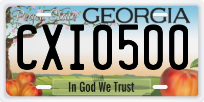 GA license plate CXI0500