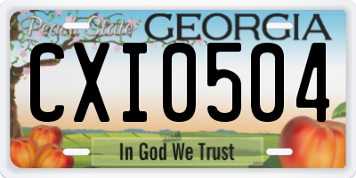 GA license plate CXI0504