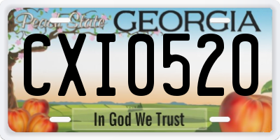 GA license plate CXI0520