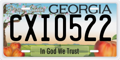 GA license plate CXI0522