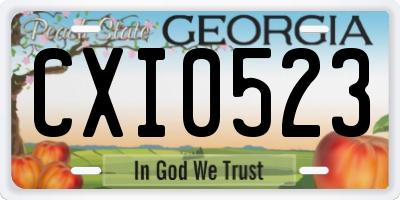 GA license plate CXI0523