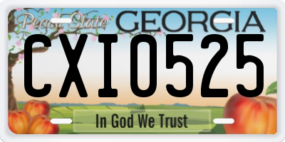 GA license plate CXI0525