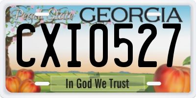 GA license plate CXI0527