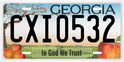 GA license plate CXI0532