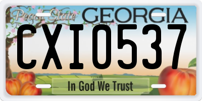 GA license plate CXI0537