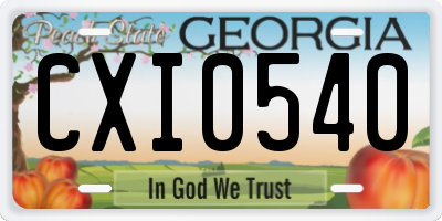 GA license plate CXI0540