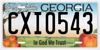 GA license plate CXI0543