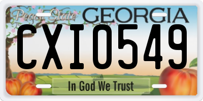 GA license plate CXI0549