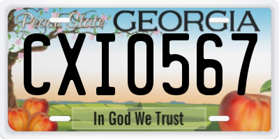 GA license plate CXI0567