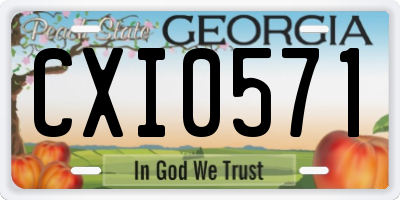 GA license plate CXI0571
