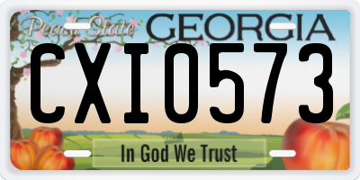 GA license plate CXI0573