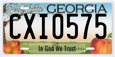 GA license plate CXI0575