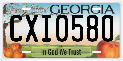GA license plate CXI0580