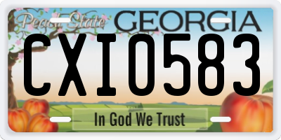 GA license plate CXI0583