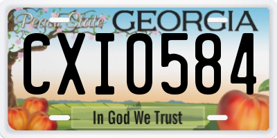 GA license plate CXI0584