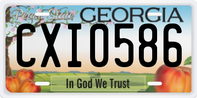 GA license plate CXI0586