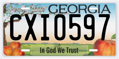 GA license plate CXI0597