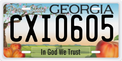 GA license plate CXI0605