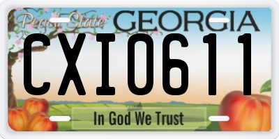 GA license plate CXI0611