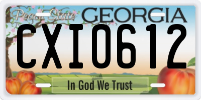 GA license plate CXI0612