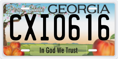 GA license plate CXI0616