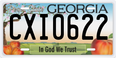 GA license plate CXI0622