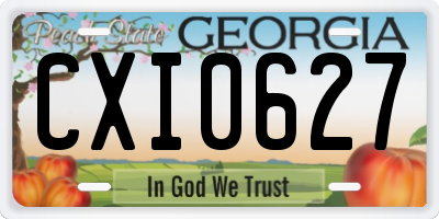 GA license plate CXI0627