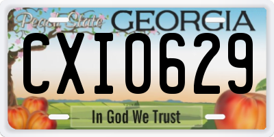 GA license plate CXI0629