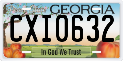 GA license plate CXI0632