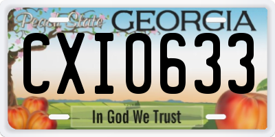 GA license plate CXI0633