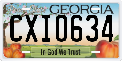 GA license plate CXI0634