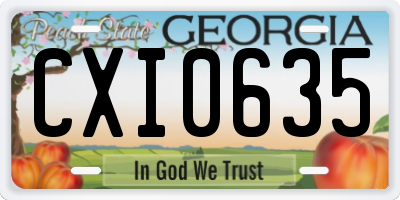 GA license plate CXI0635