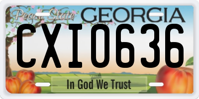 GA license plate CXI0636