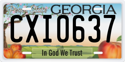 GA license plate CXI0637
