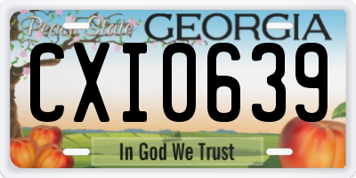 GA license plate CXI0639