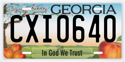 GA license plate CXI0640
