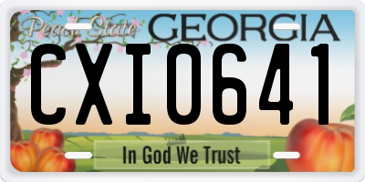GA license plate CXI0641