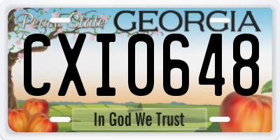 GA license plate CXI0648