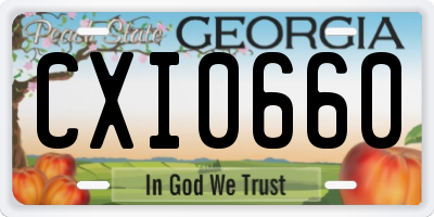 GA license plate CXI0660
