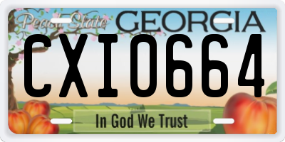 GA license plate CXI0664