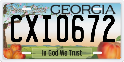 GA license plate CXI0672