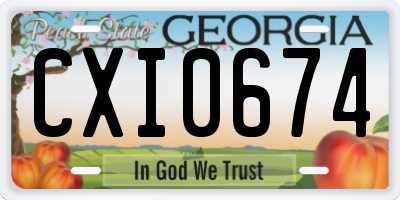 GA license plate CXI0674