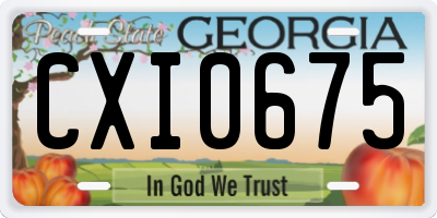GA license plate CXI0675
