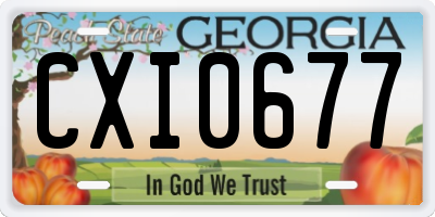 GA license plate CXI0677
