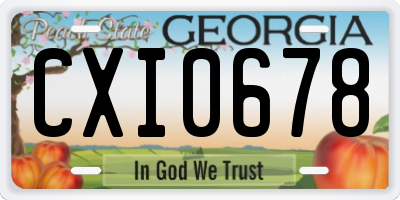GA license plate CXI0678