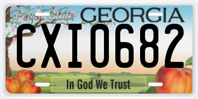 GA license plate CXI0682