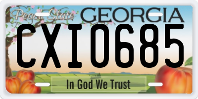 GA license plate CXI0685