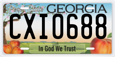 GA license plate CXI0688